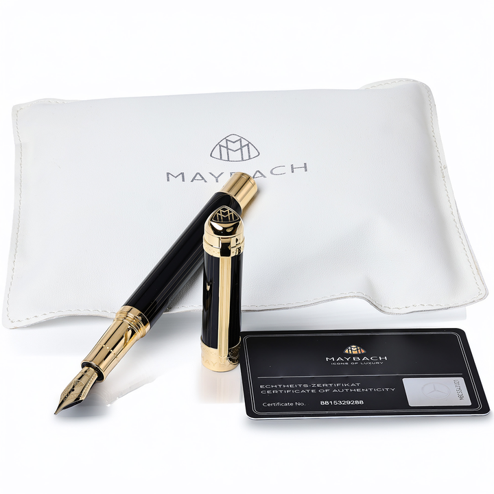 Maybach The Peak I Flow Lines Lustrous Midnight Black Gold - Fountain Pen