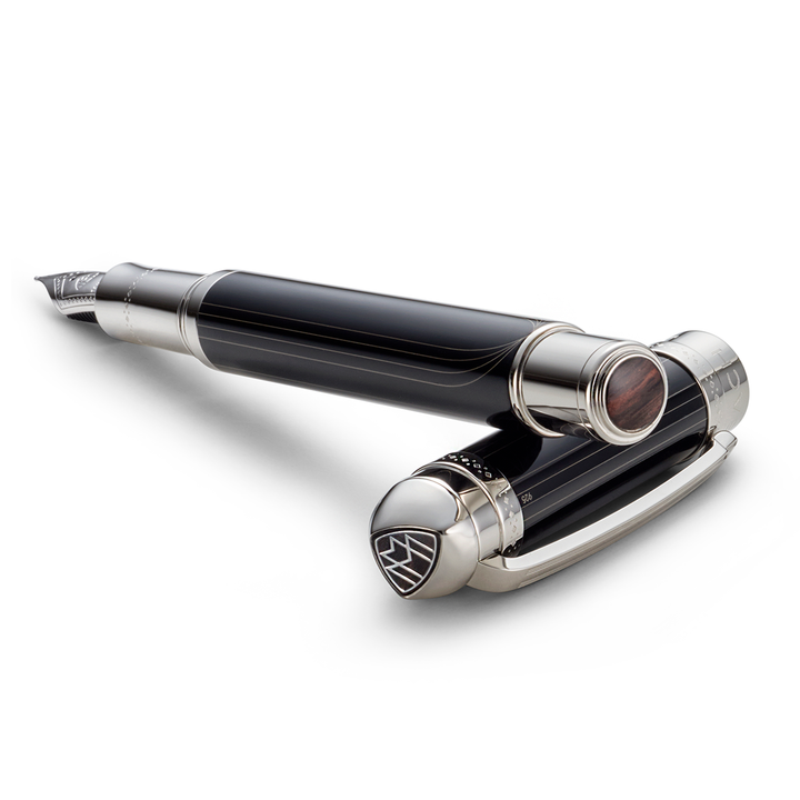 Maybach The Peak I Flow Lines Lustr Midnight Black Platinum - Fountain Pen