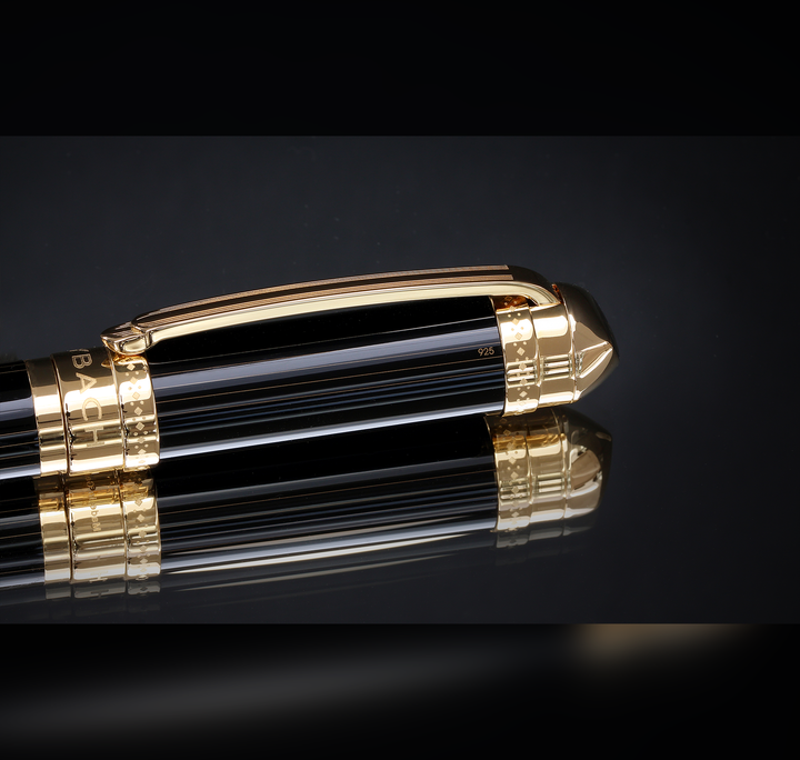 Maybach The Peak I Flow Lines Lustrous Midnight Black Gold - Fountain Pen