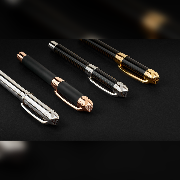 Maybach The Peak I Flow Lines Lustr Midnight Black Platinum - Fountain Pen