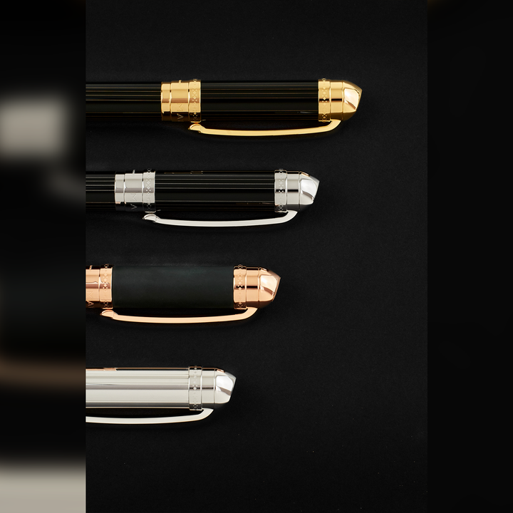 Maybach The Peak I Flow Lines Lustr Midnight Black Platinum - Fountain Pen