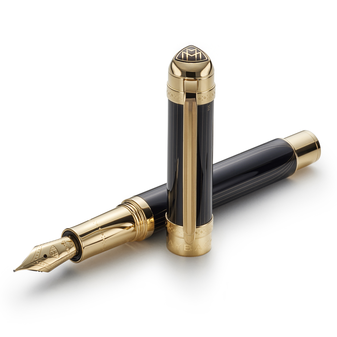 Maybach The Peak I Flow Lines Lustrous Midnight Black Gold - Fountain Pen