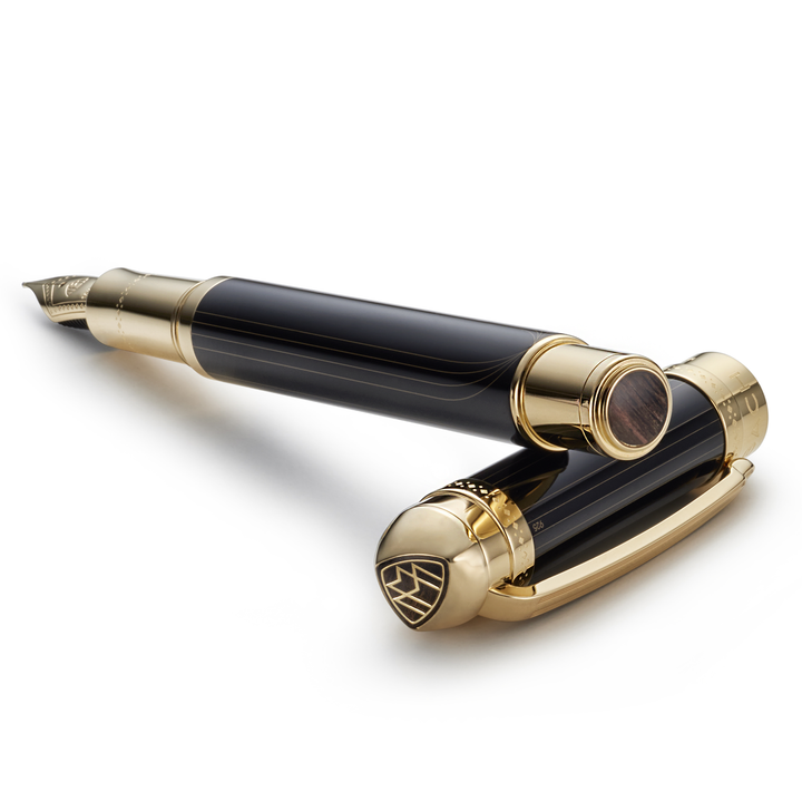 Maybach The Peak I Flow Lines Lustrous Midnight Black Gold - Fountain Pen