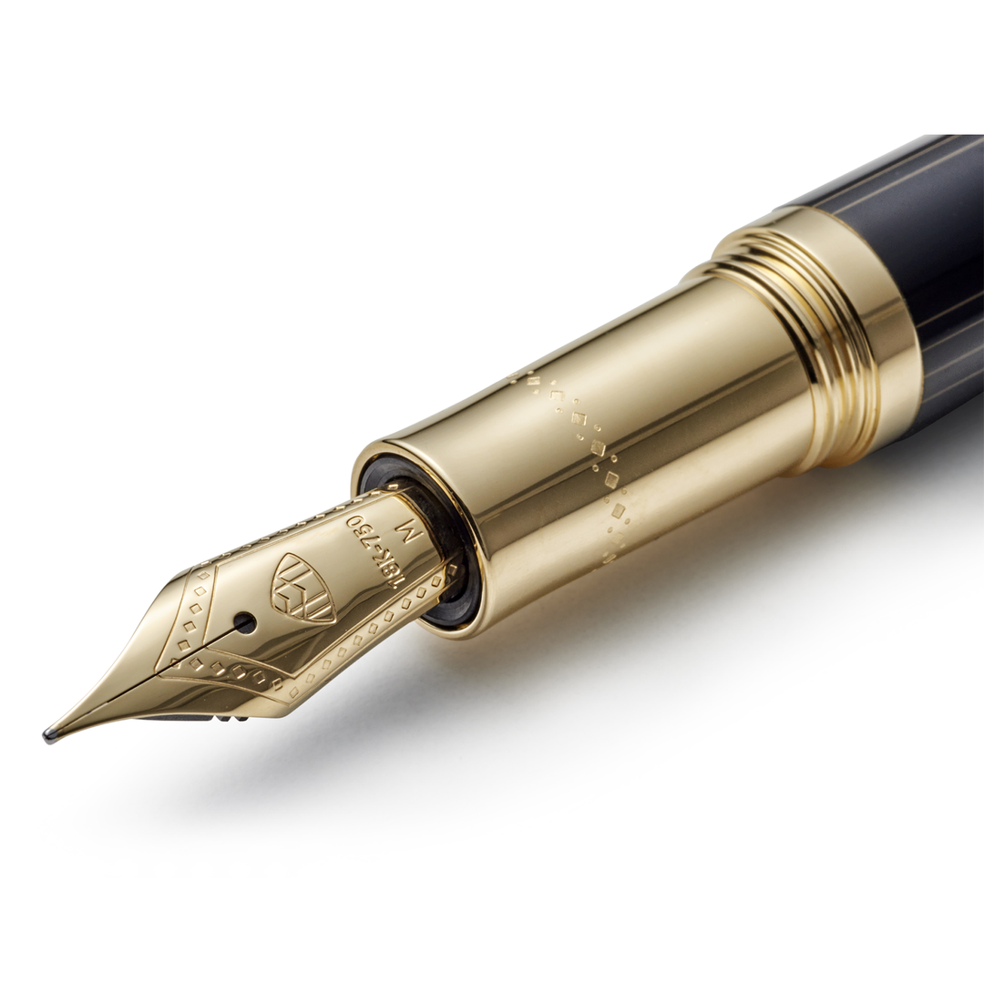 Maybach The Peak I Flow Lines Lustrous Midnight Black Gold - Fountain Pen