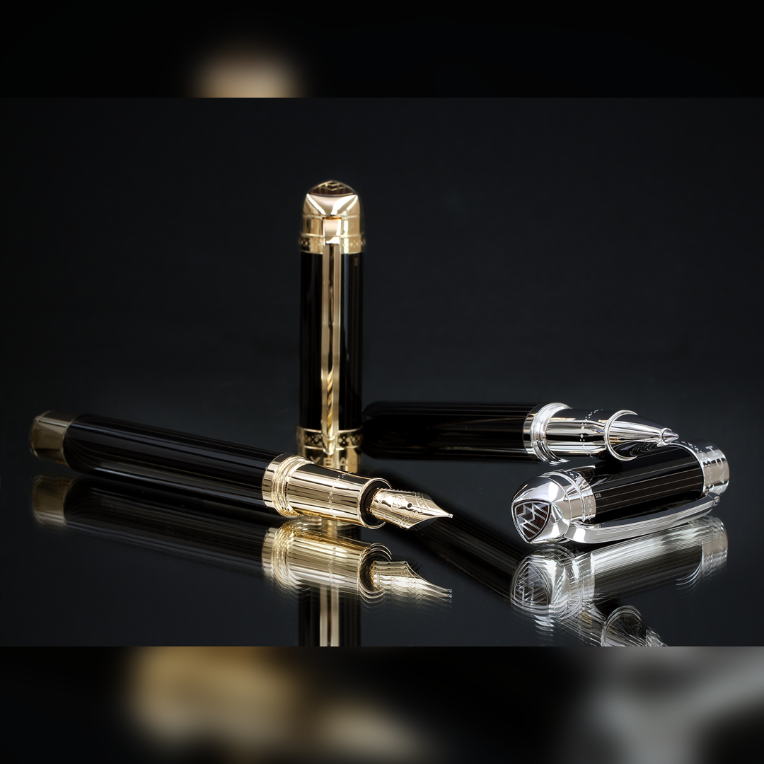 Maybach The Peak I Flow Lines Lustrous Midnight Black Gold - Fountain Pen