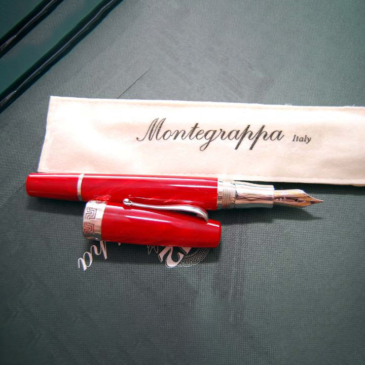 Montegrappa Historia Red w/ Silver Trim - Fountain Pen