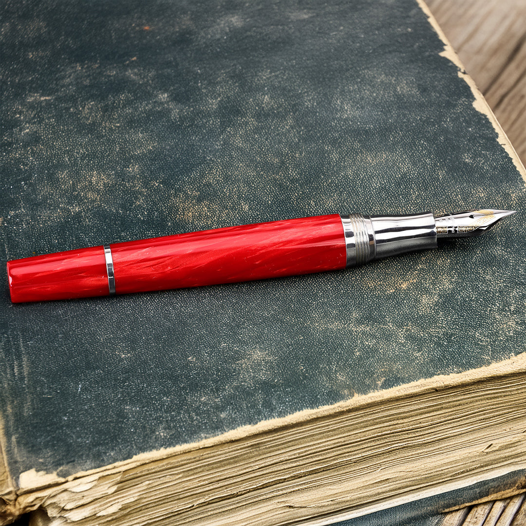 Montegrappa Historia Red w/ Silver Trim - Fountain Pen