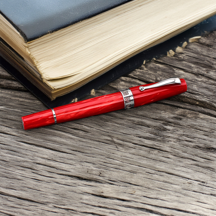 Montegrappa Historia Red w/ Silver Trim - Fountain Pen