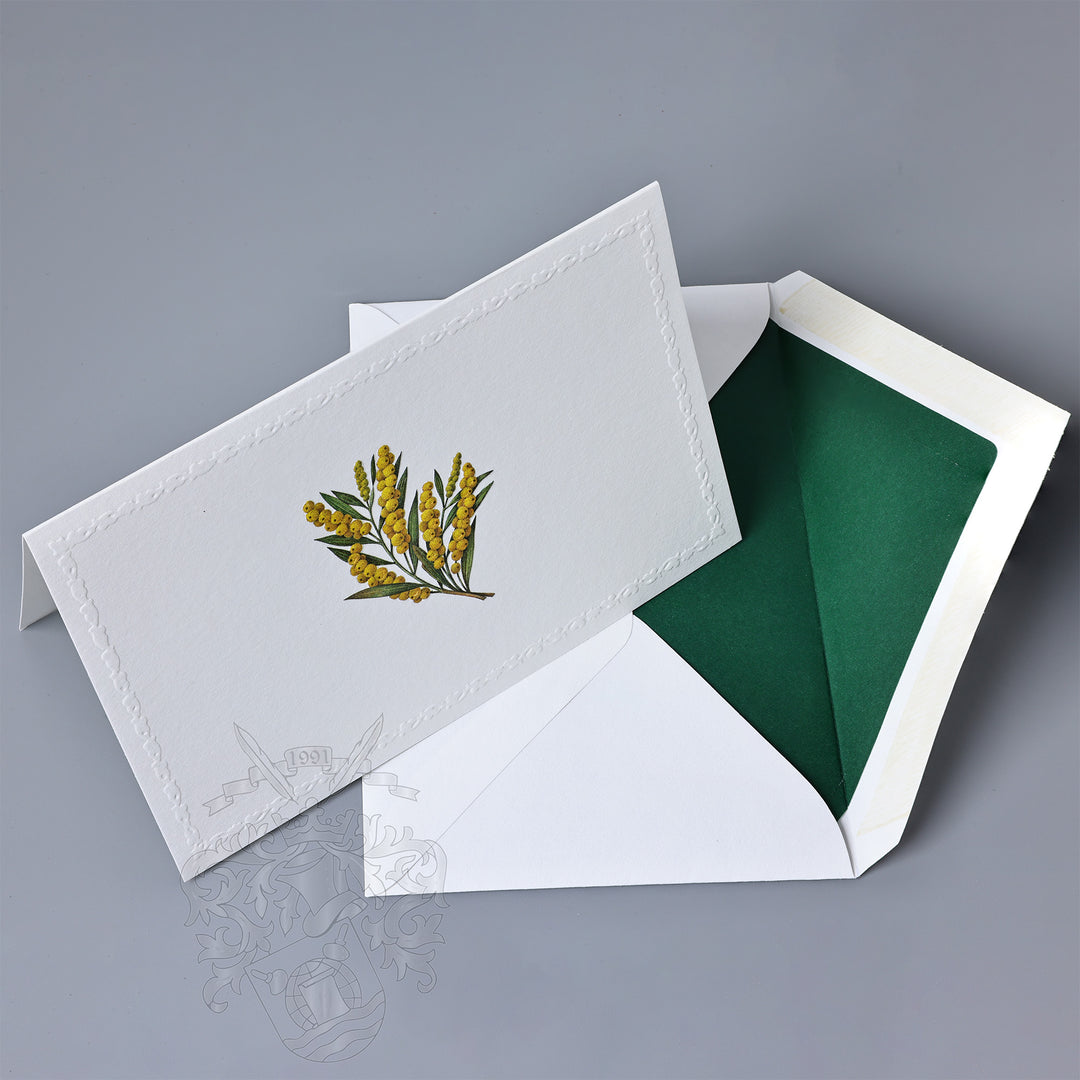 Yellow Mimosa Fold Notecards 3.33" x 5.12" (10ct.) | Rossi 1931 Italian Stationery