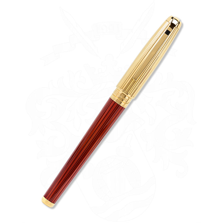 S.T. Dupont Olympio Red Stripe with Gold Cap FP