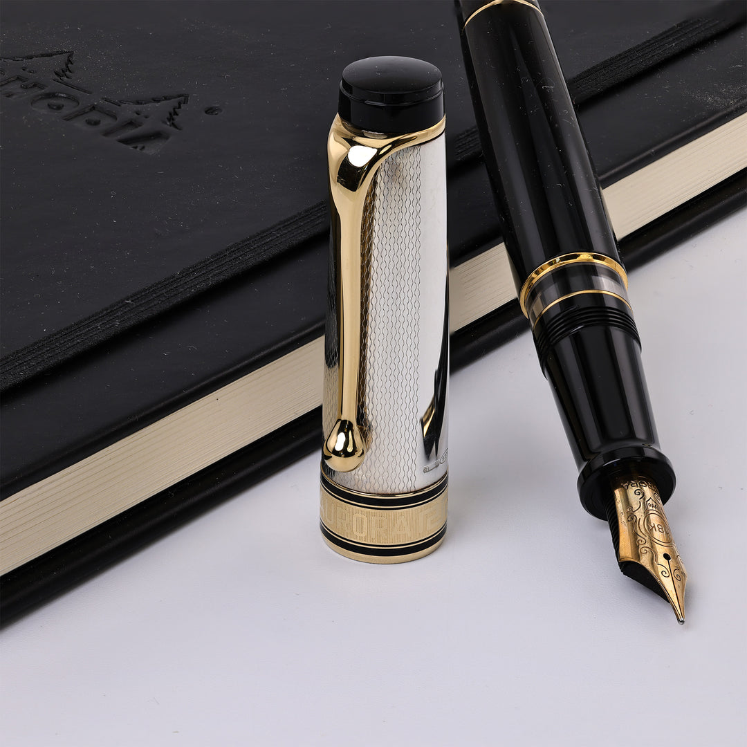 Aurora Optima Silver Cap Fountain Pen
