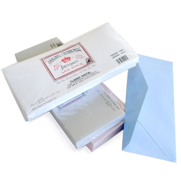 Classic Deckle Edge Envelopes 4.25 x 8.75" (25ct) | Original Crown Mill | Original Crown Mill