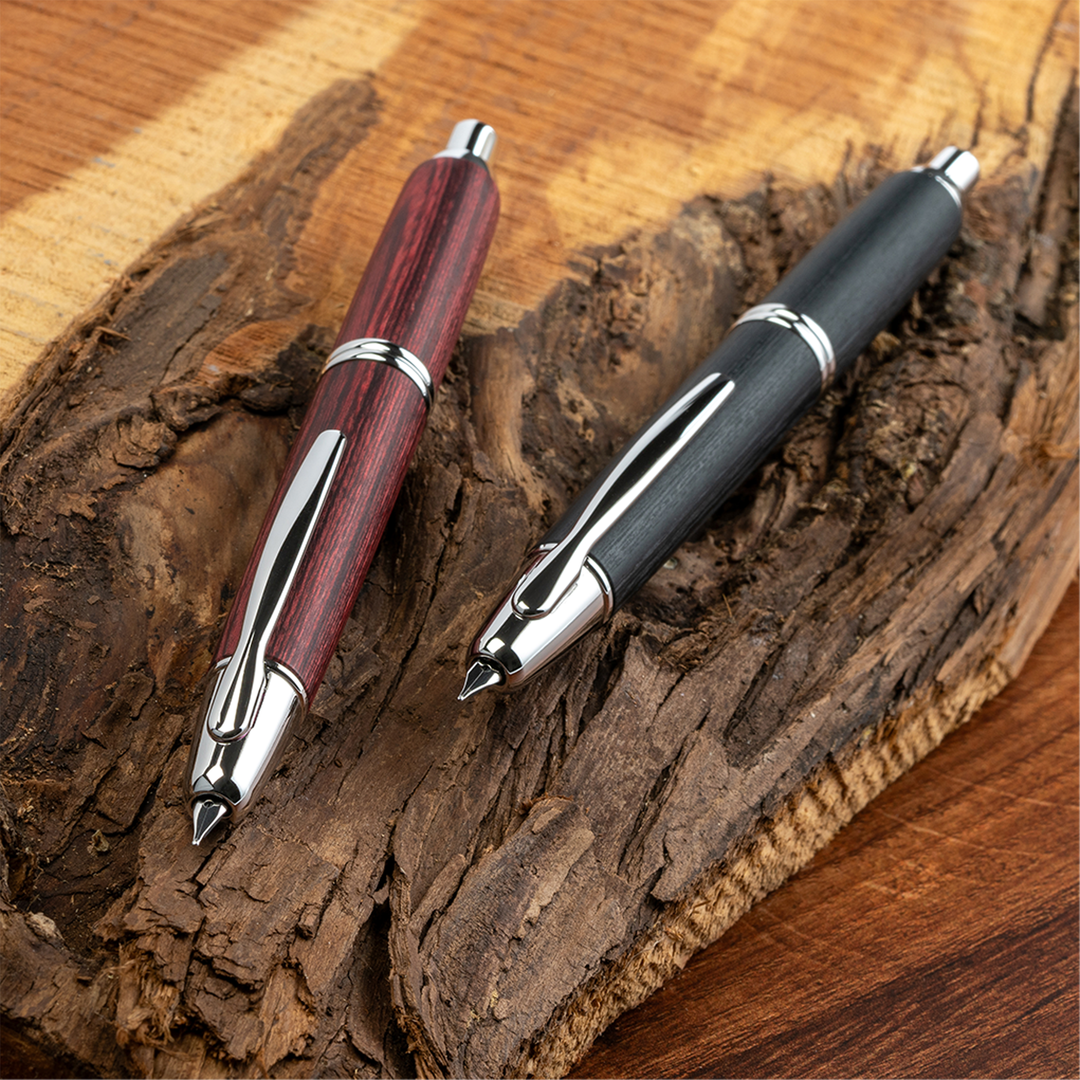 Pilot Vanishing Point Black Birchwood - Fountain Pen