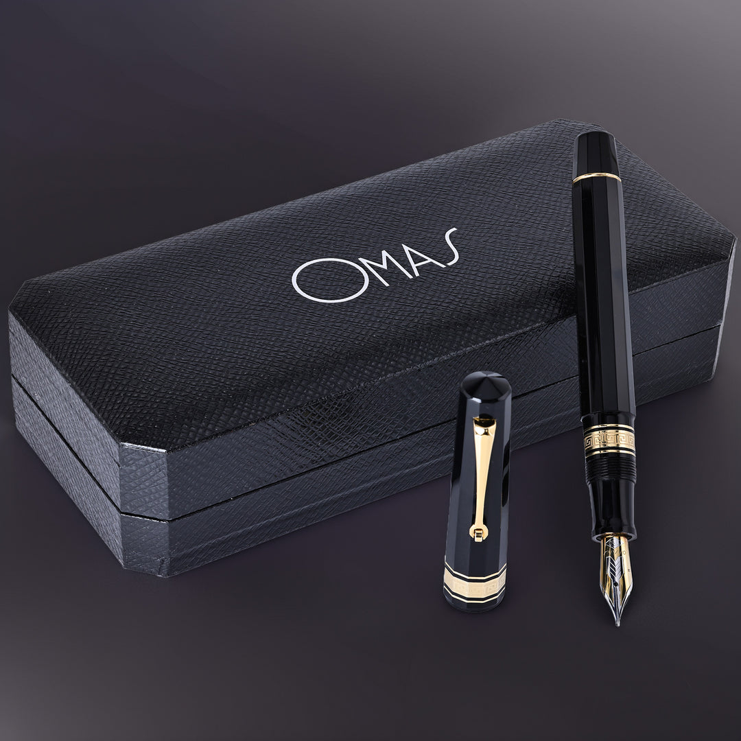 Omas Paragon Black W/Gold Trim Fountain Pen
