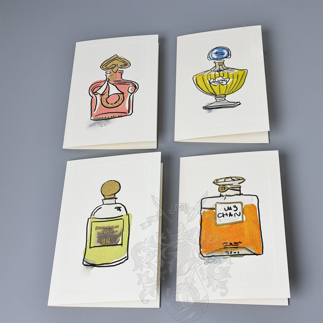 Perfume Fold Notecards 3.33" x 5.12" (12ct.) | Rossi 1931 Italian Stationery