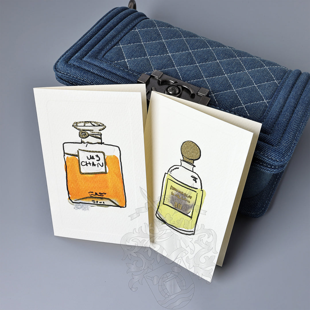 Perfume Fold Notecards 3.33" x 5.12" (12ct.) | Rossi 1931 Italian Stationery