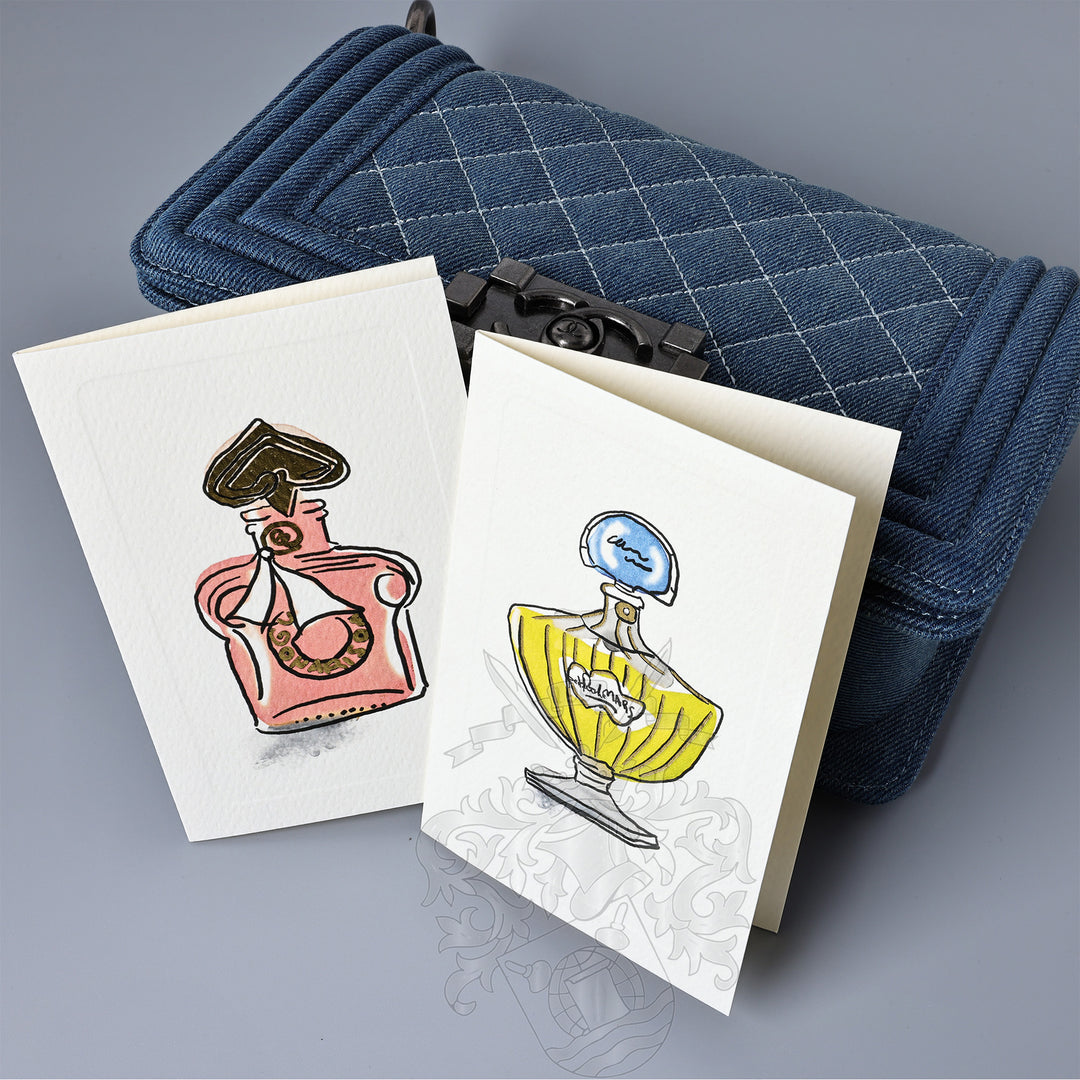 Perfume Fold Notecards 3.33" x 5.12" (12ct.) | Rossi 1931 Italian Stationery