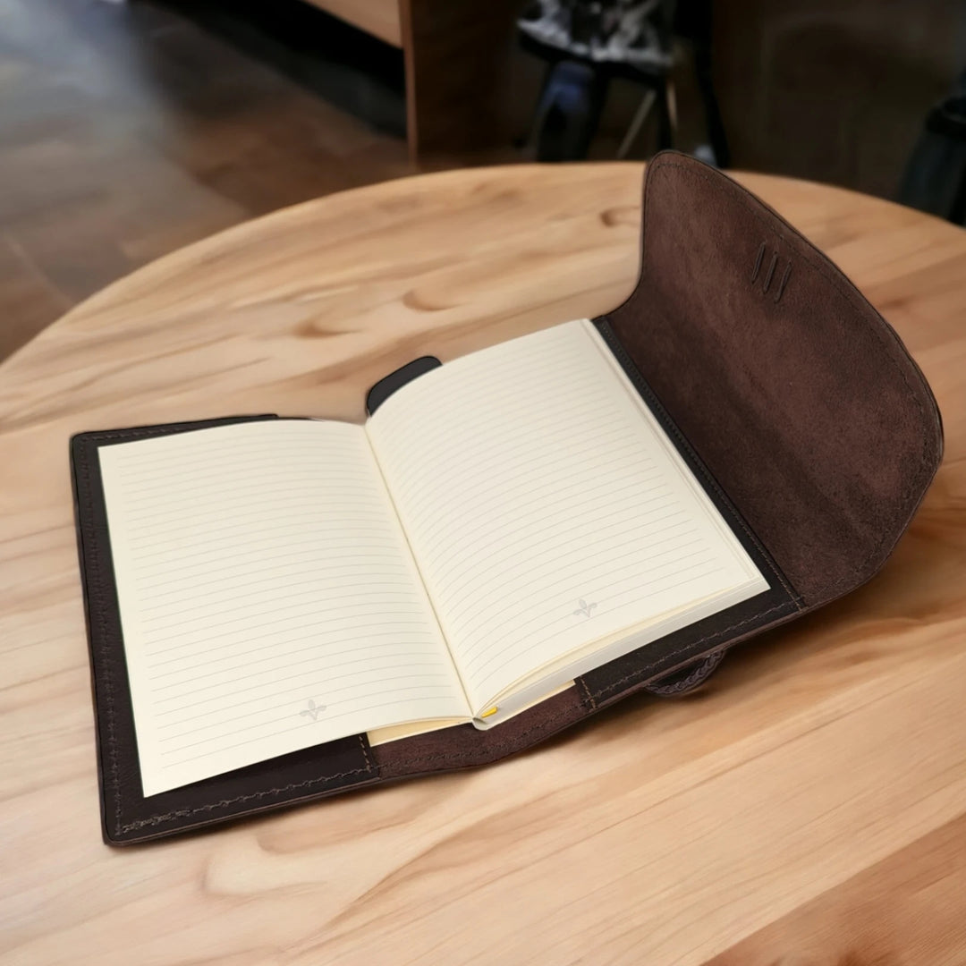 The Pleasure of Writing Leather Travel Journal with Tie and Bookmark