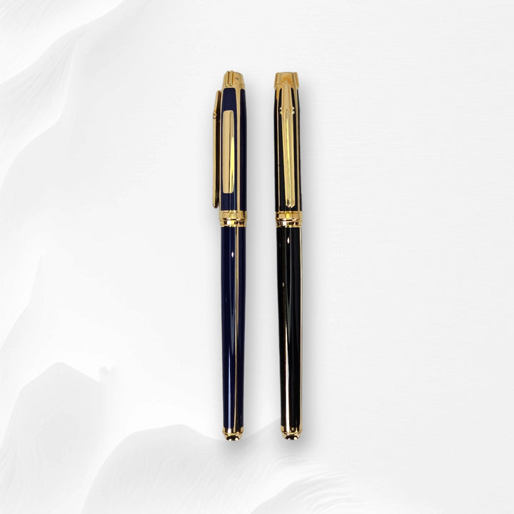 Elysee Parthenon Lacquer Classique 2 Pen Box Set - Black and Royal Blue 18k Nib medium
