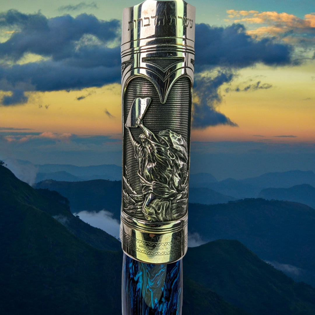 Montegrappa Ten Commandments Blue / Sterling Silver - Rollerball