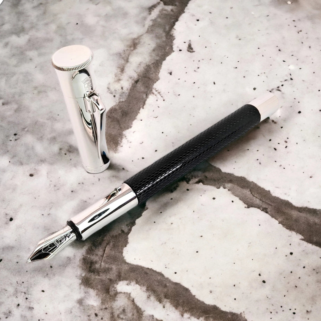 Graf von Faber-Castell Guilloche Black Fountain Pen