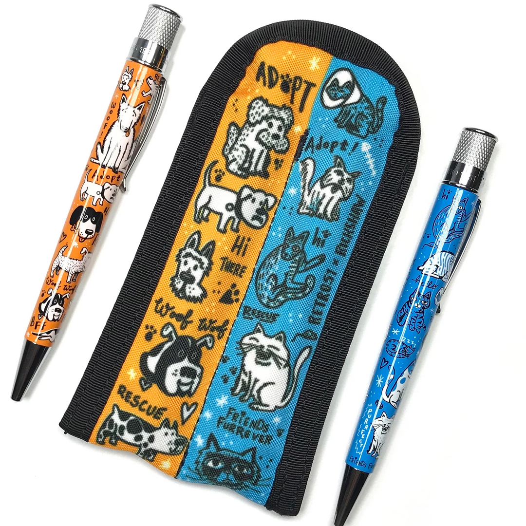 Retro 51 - Dog & Cat 2-Pen Rickshaw Pen Sleeve