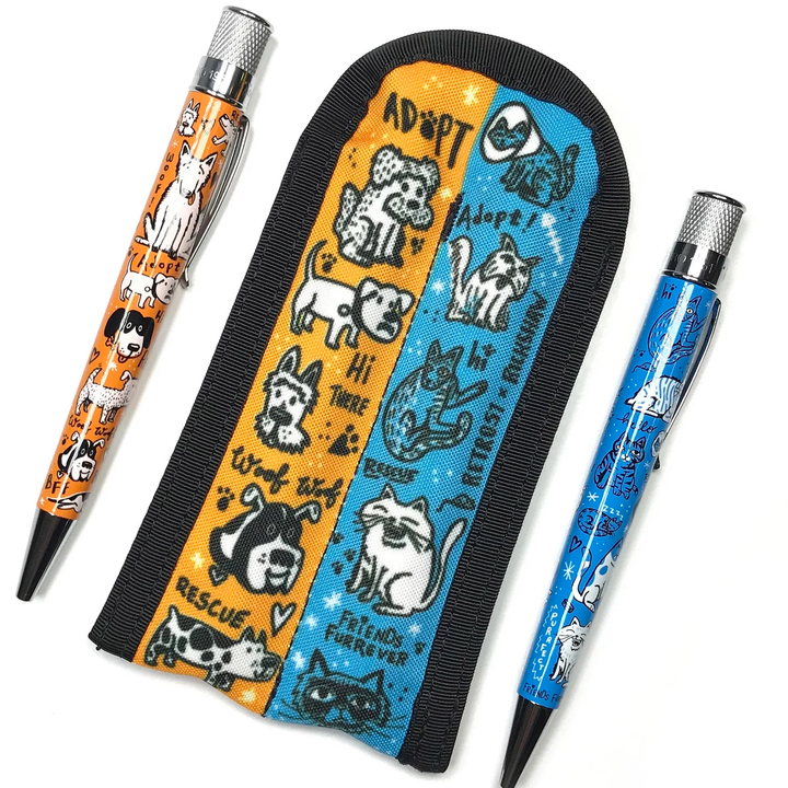 Retro 51 - Dog & Cat 2-Pen Rickshaw Pen Sleeve