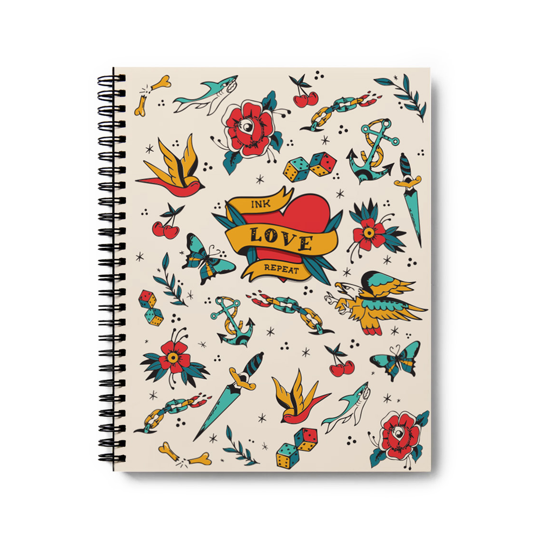 Retro 51 Ink-Love-Repeat Medium Spiral Sketchbook