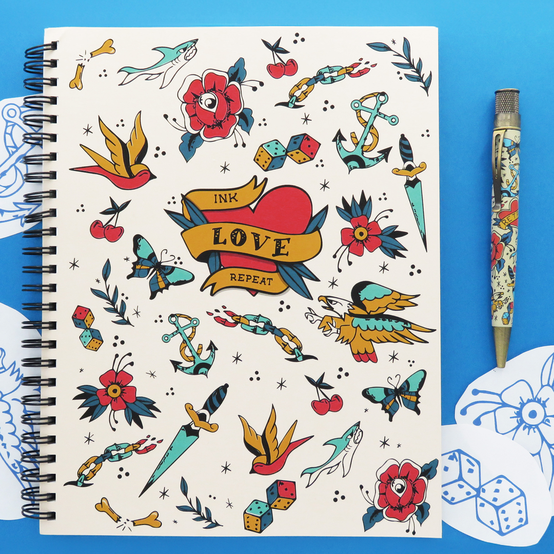 Retro 51 Ink-Love-Repeat Medium Spiral Sketchbook