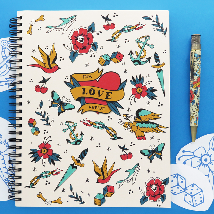 Retro 51 Ink-Love-Repeat Medium Spiral Sketchbook