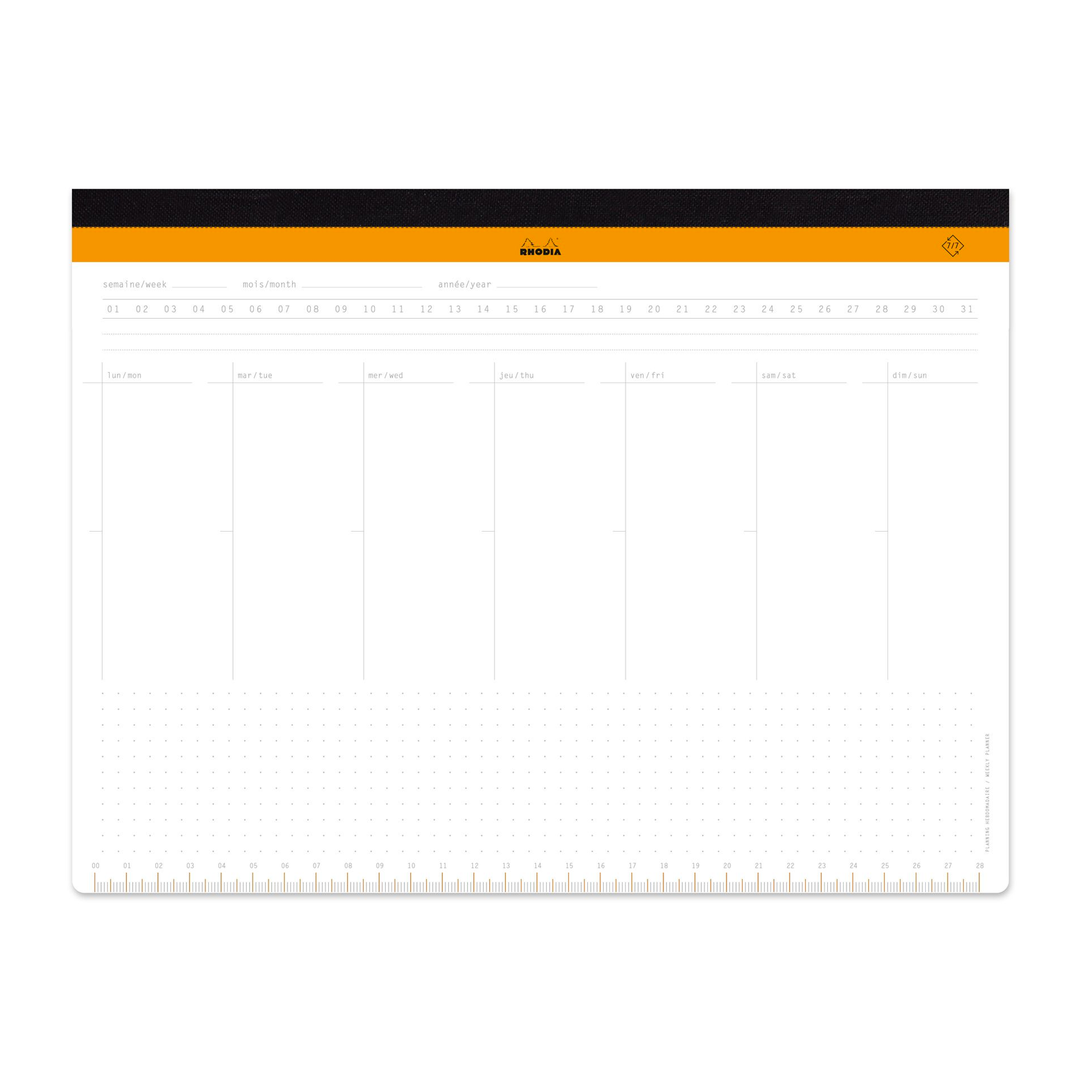 Rhodia Undated Weekly Desk Pad - 16.5" x 12.25"