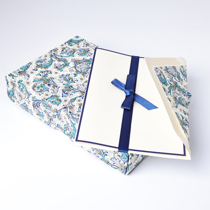Blue Florentine Folded cards and Envelopes 4.13”x 6.30” (10ct.) | Rossi 1931 Italian Stationery