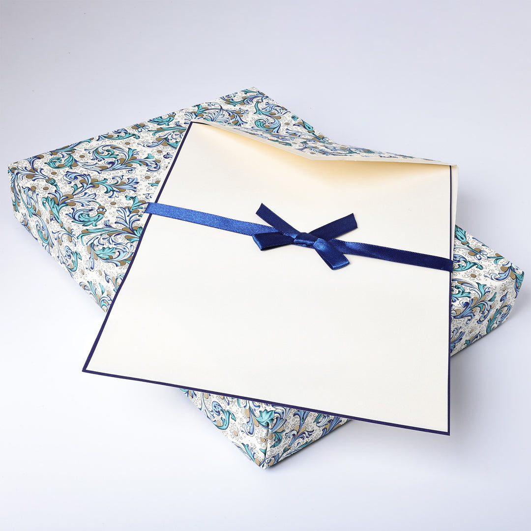 Blue Florentine Writing Paper and Lined Envelopes 6.25" x 8.50" | Rossi 1931 Italian Stationery