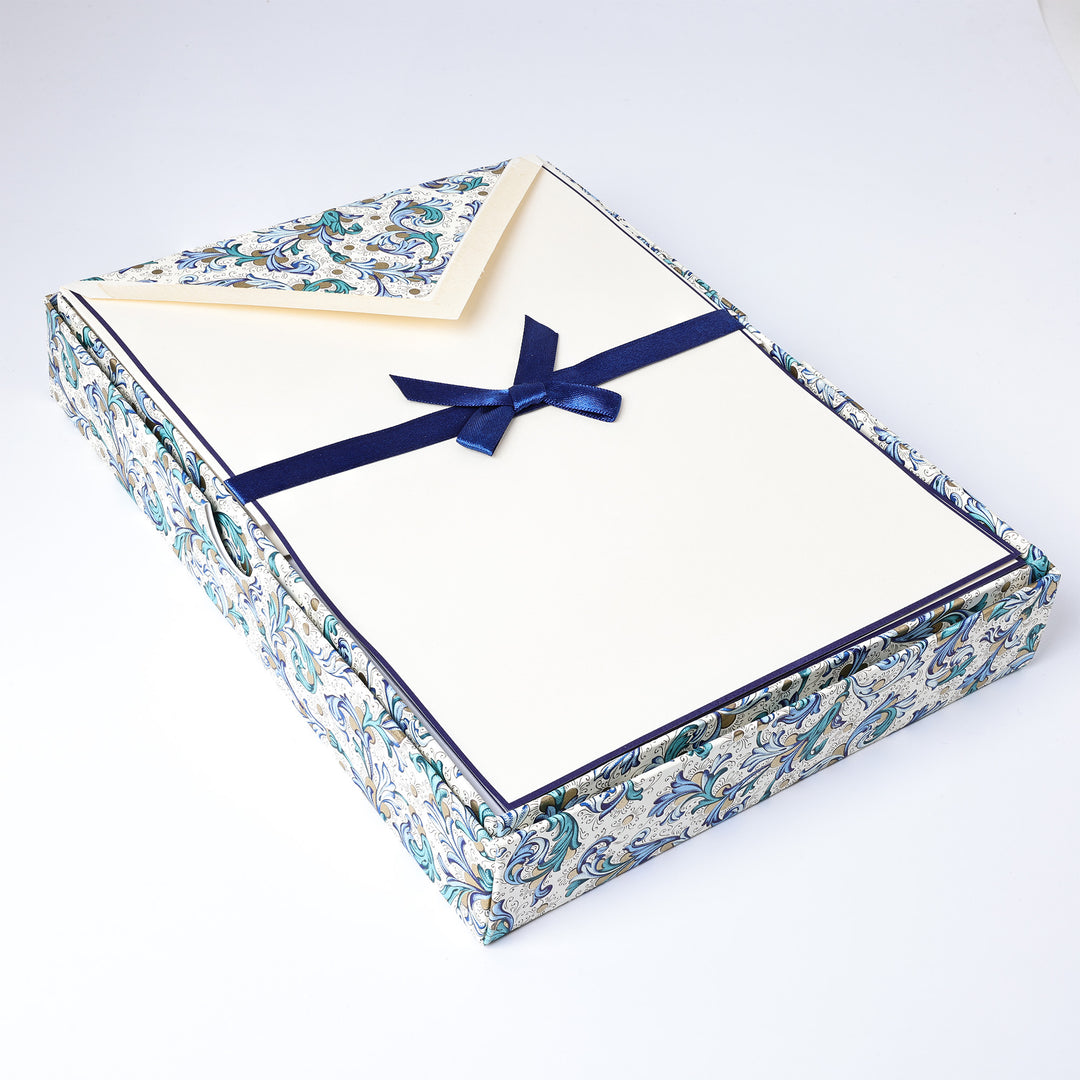 Blue Florentine Writing Paper and Lined Envelopes 6.25" x 8.50" | Rossi 1931 Italian Stationery