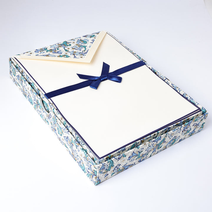 Blue Florentine Writing Paper and Lined Envelopes 6.25" x 8.50" | Rossi 1931 Italian Stationery