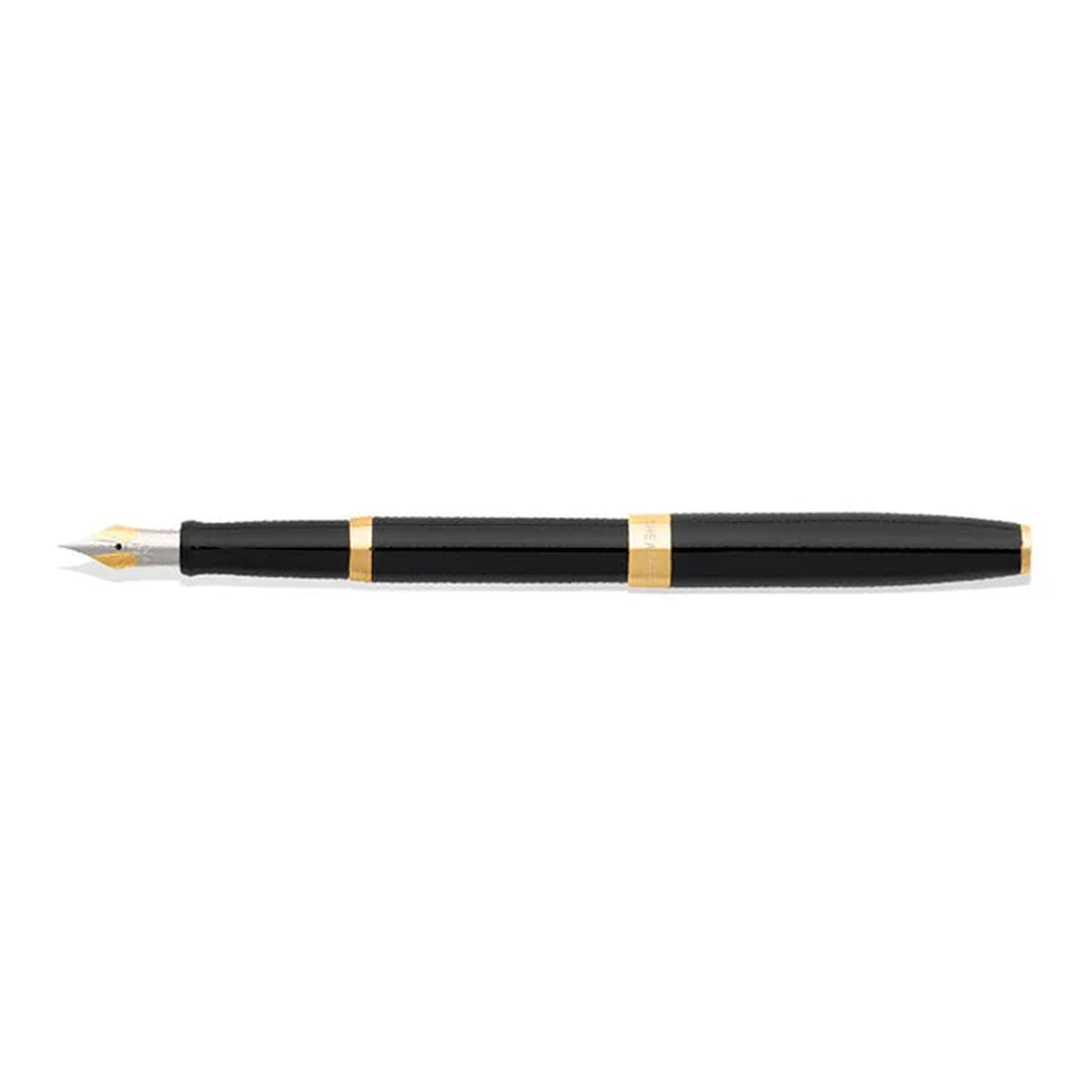 Sheaffer Sagaris Glossy Black Barrel Gold Trim Fountain Pen