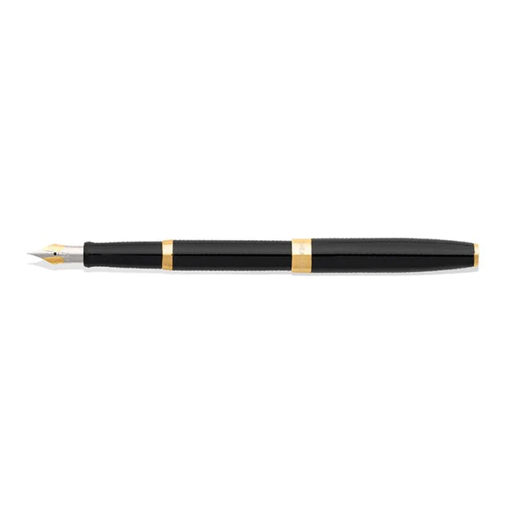 Sheaffer Sagaris Glossy Black Barrel Gold Trim Fountain Pen