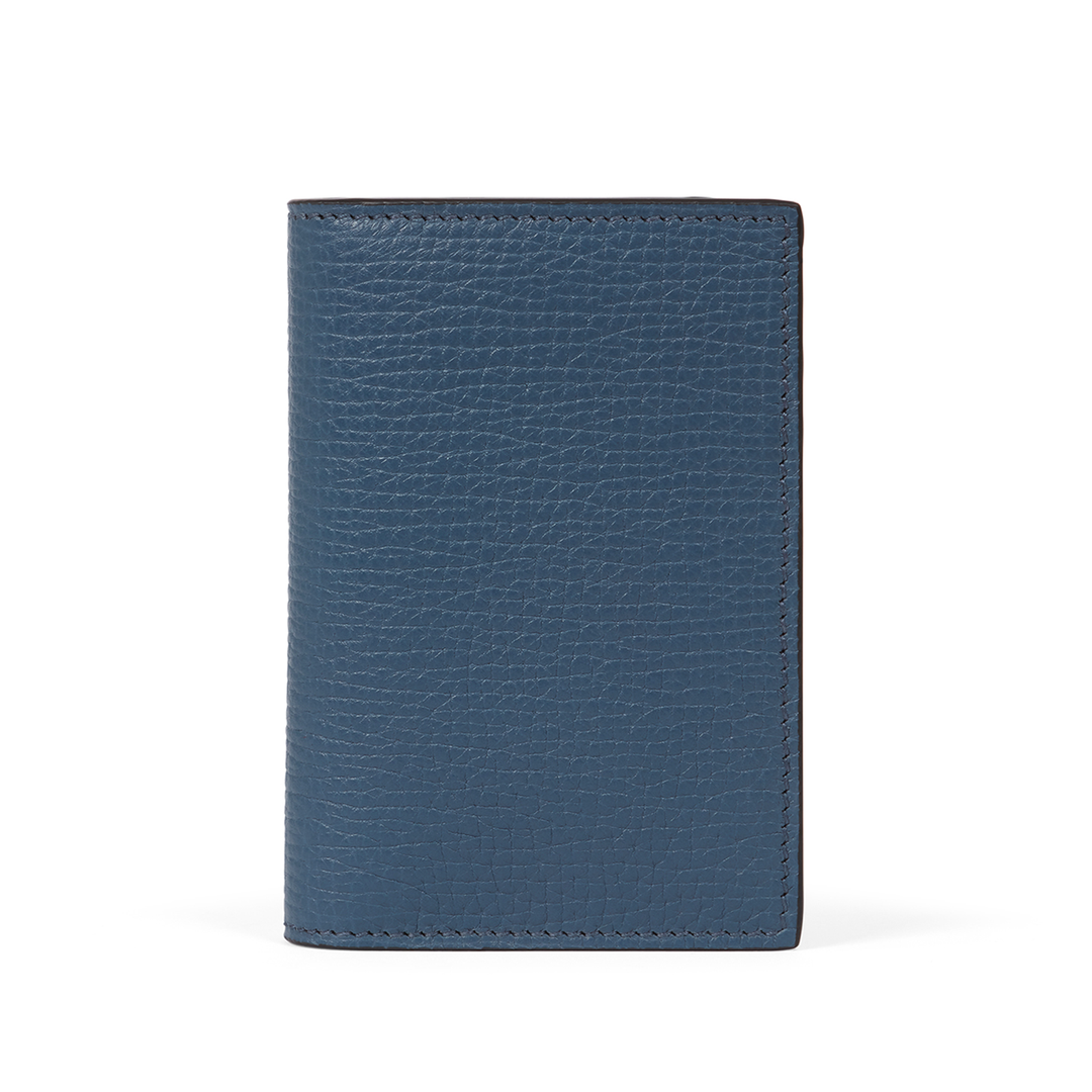 Smythson Of Bond Street Blue Folded 6-Card Holder