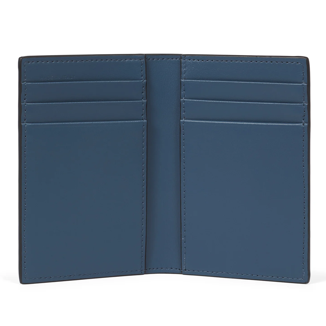Smythson Of Bond Street Blue Folded 6-Card Holder