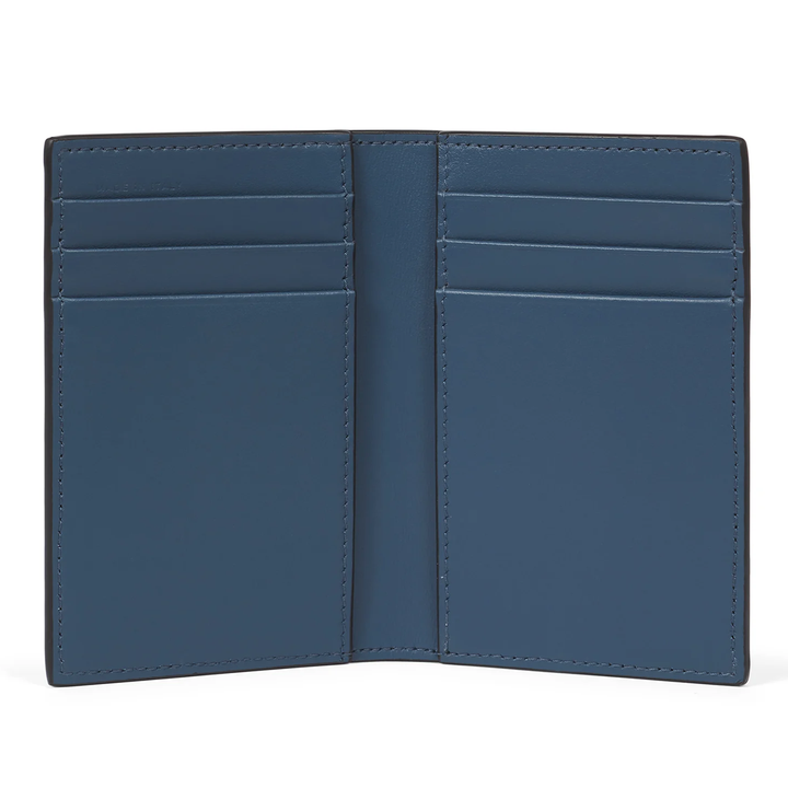 Smythson Of Bond Street Blue Folded 6-Card Holder