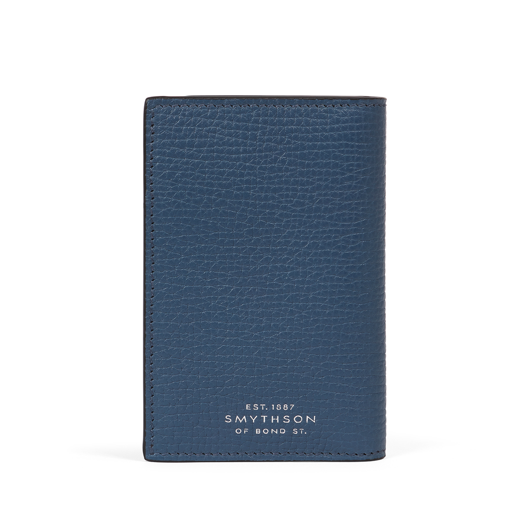 Smythson Of Bond Street Blue Folded 6-Card Holder