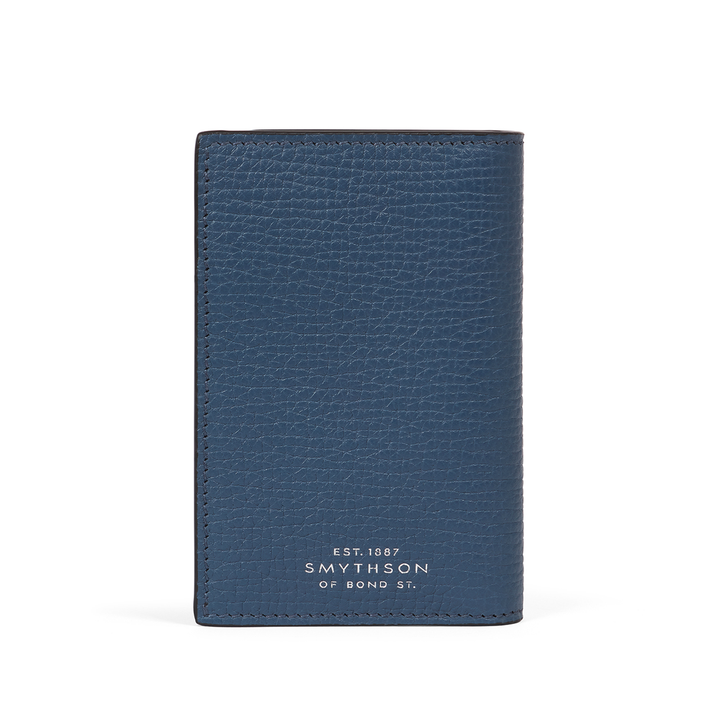 Smythson Of Bond Street Blue Folded 6-Card Holder