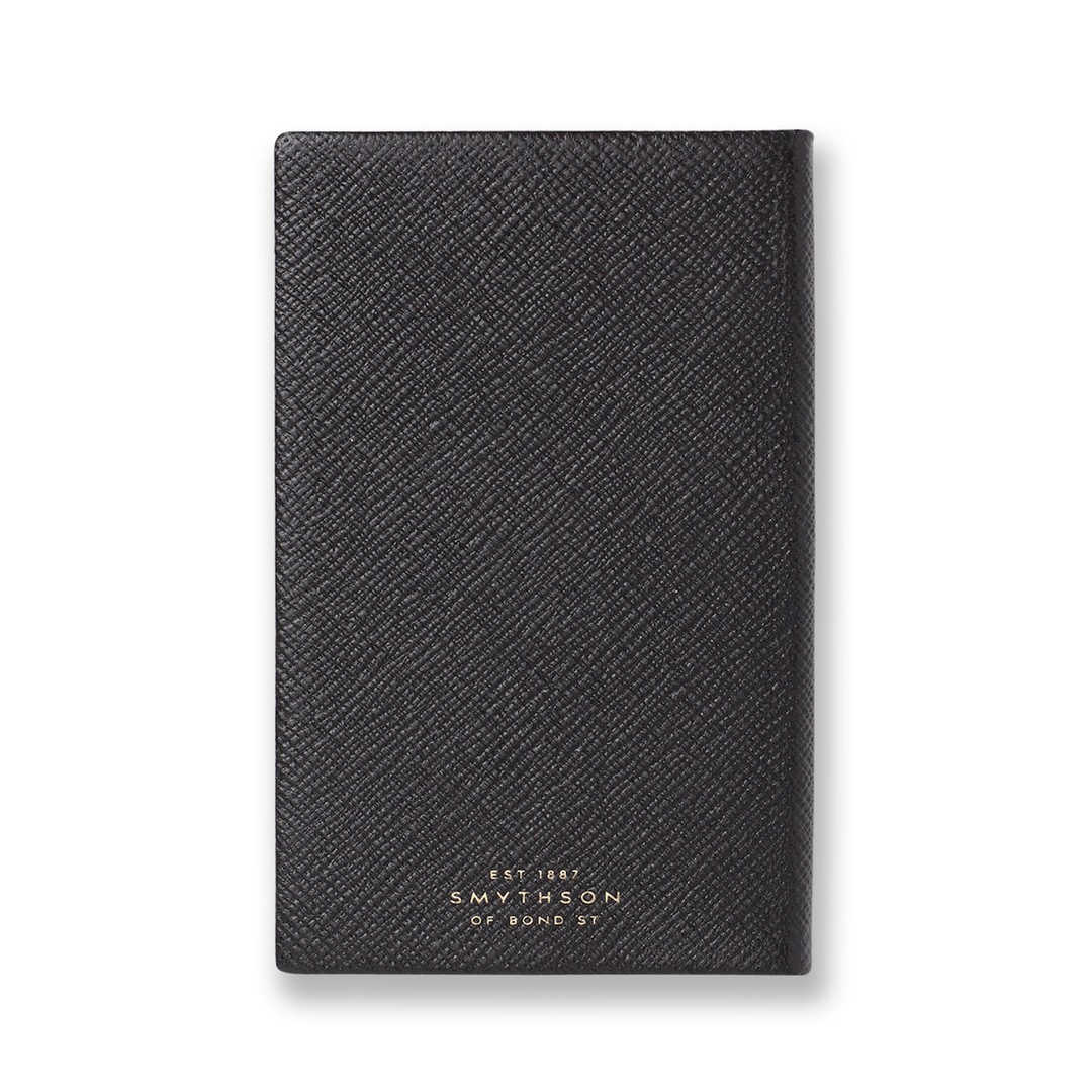 Smythson Of Bond Street Black Panama Leather - Notebook