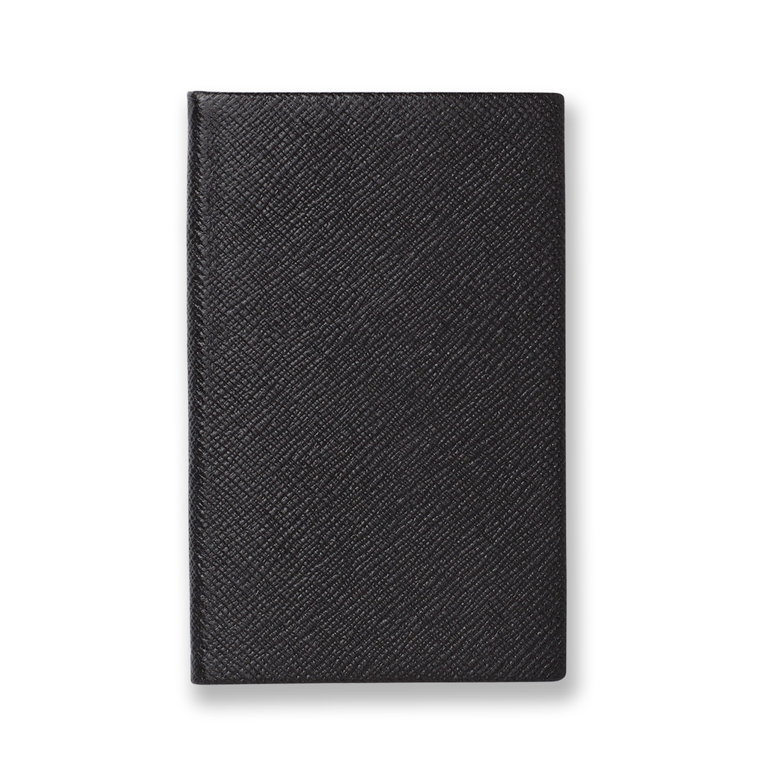 Smythson Of Bond Street Black Panama Leather - Notebook