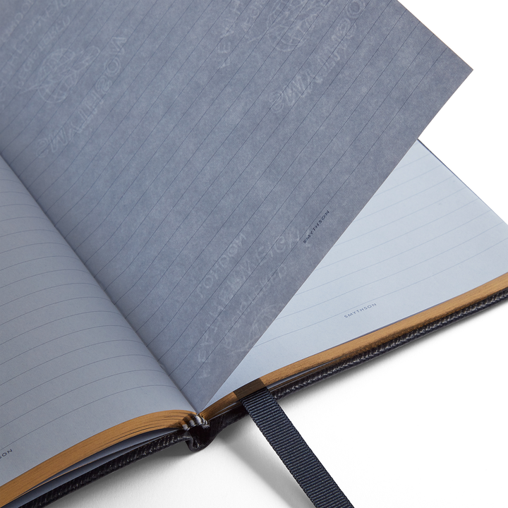 Smythson Of Bond Street Panama Soho Dalmation Navy - Notebook