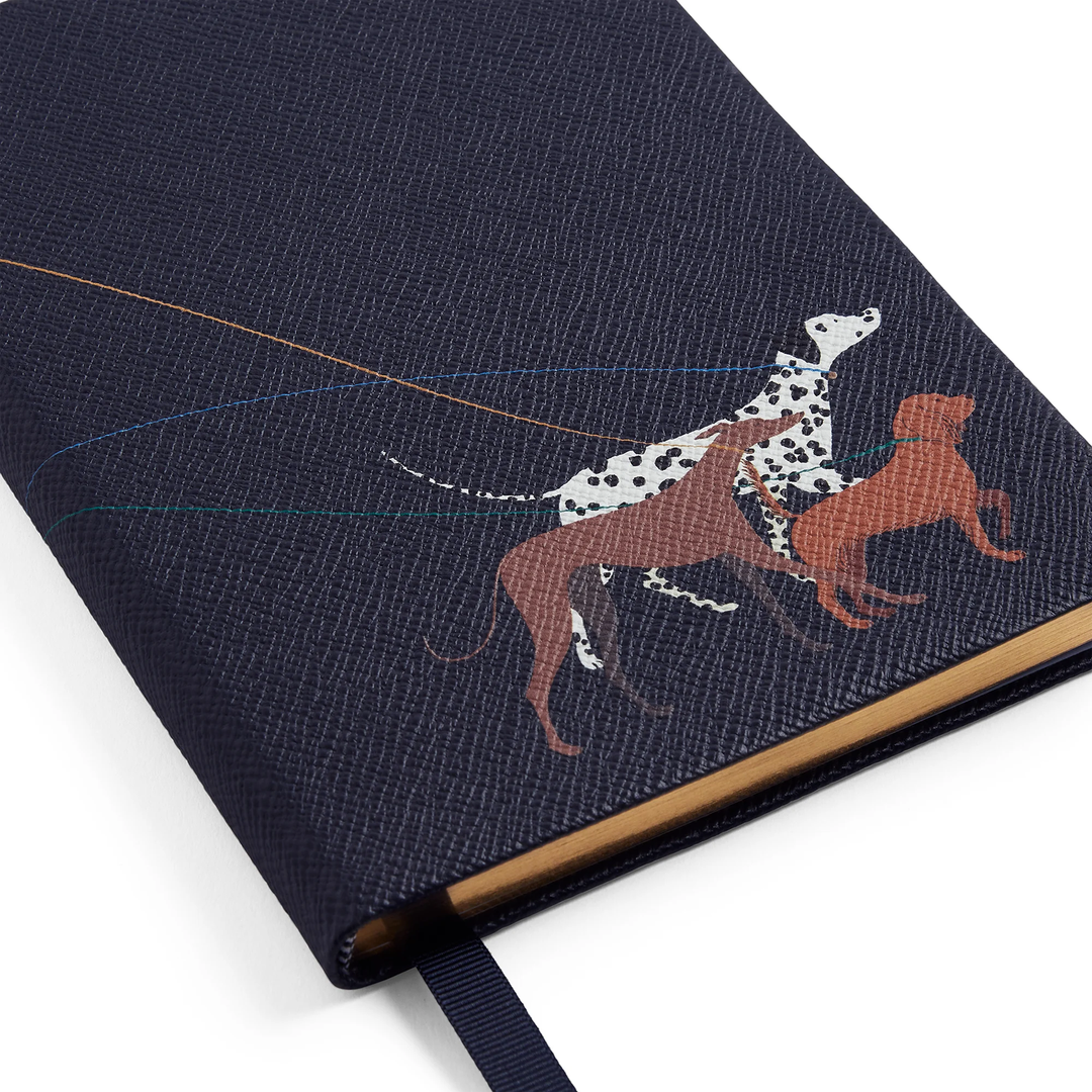 Smythson Of Bond Street Panama Soho Dalmation Navy - Notebook