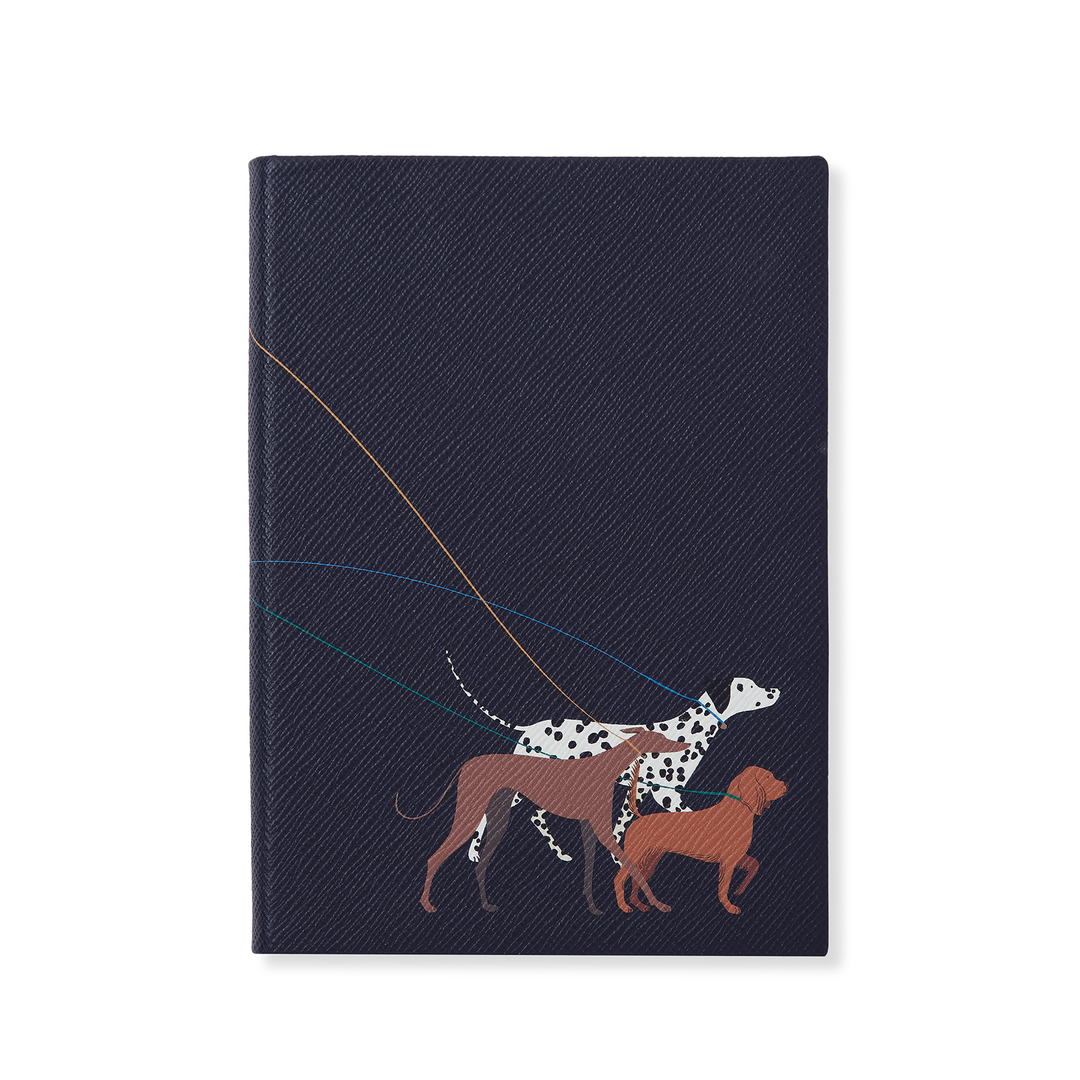 Smythson Of Bond Street Panama Soho Dalmation Navy - Notebook