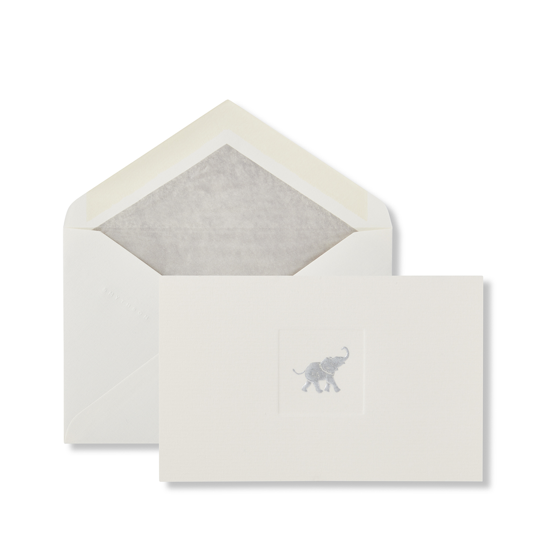 Smythson Of Bond Street Elephant Icon Laid Notelets 6.25" x 4" (10ct.)