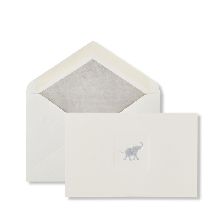 Smythson Of Bond Street Elephant Icon Laid Notelets 6.25" x 4" (10ct.)