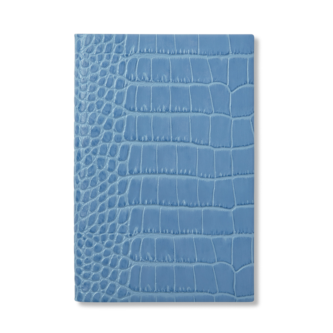 Smythson Of Bond Street Nile Blue Mara Leather - Notebook